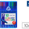 STYLO-BILLE STAEDTLER TRIPLUS BALL 437 M POINTE MATAL MOYENNE 0.45MM ENCRE INFALSIFIABLE ATUI CHEVALET 10 ASSORTIS