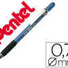 PORTE-MINE PENTEL A310 0.7MM C ORPS PLASTIQUE CANON 4MM EMBASE CAOUTCHOUC ERGONOMIQUE 2 MINES HI-POLYMERE COLORIS BLEU