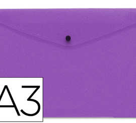 pochette-enveloppe-liderpapel-polypropylene-180-microns-a3-420x297mm-50f-fermeture-bouton-rasistant-transparent-violet