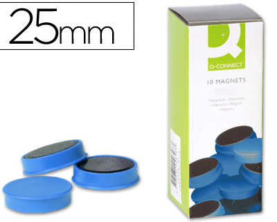 aimant-q-connect-diametre-25mm-affichage-signalisation-toutes-surfaces-matalliques-coloris-bleu-bo-te-10-unitas