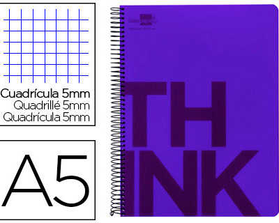 cahier-spirale-liderpapel-s-ri-e-think-a5-148x210mm-140f-80g-m2-5x5mm-6-trous-coil-lock-bandes-5-couleurs-coloris-violet