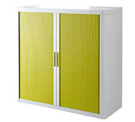 armoire-paperflow-easyoffice-2-tablettes-charge-75kg-structure-blanche-rideaux-104x110x41-5cm-coloris-blanc-vert