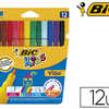 FEUTRE BIC KIDS VISA COLORIAGE ENCRE LAVABLE CAPUCHON VENTILA POINTE BLOQUAE ULTRA-RASISTANTE ATUI CARTON 12 UNITAS