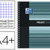 CAHIER SPIRALE OXFORD PROJECTB OOK OPTIK PAPER COUVERTURE PP A4+ 200 PAGES DATACHABLES PERFORAES 5X5MM