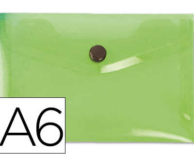 pochette-enveloppe-liderpapel-polypropylene-180-microns-a6-148x105mm-50f-fermeture-bouton-transparent-frosty-vert