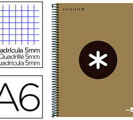 cahier-spirale-liderpapel-antartik-a6-200p-100g-rembord-quadrillage-5mm-microperfor-4-bandes-coloris-or