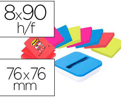 d-vidoir-box-z-notes-post-it-b-leu-et-8-blocs-z-notes-super-sticky-76x76mm-coloris-bangkok-et-bora-bora