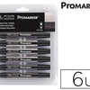 MARQUEUR PROFESSIONNEL W&N PRO MARKER DOUBLE POINTE TONS NEUTRES GRIS FROID/NOIR SET 6 UNITAS