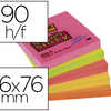 BLOC-NOTES POST-IT SUPER STICK Y COULEURS NAON 76X76MM 90F REPOSITIONNABLES ADHASIF RENFORCA COLORIS ASSORTIS 5 BLOCS