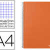 CAHIER SPIRALE LIDERPAPEL SÉRI E PAPER COAT A4 210X297MM 140F 80G/M2 QUADRILLAGE 5MM COIL-LOCK COLORIS ORANGE FROSTY