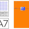 BLOC BUREAU OXFORD A7 PAPIER V ALIN SURFIN AGRAFA EN TÊTE COUVERTURE ENVELOPPANTE 74X105MM 80G 80G 5X5 COLORIS ORANGE