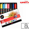 MARQUEUR POSCA PC8K GOUACHE EN CRE INODORE TOUTES SURFACES POINTE LARGE BISEAUTAE ASSORTIMENT ATUI 8 UNITAS