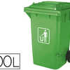 POUBELLE Q-CONNECT CONTENEUR P LASTIQUE COUVERCLE 100L 470X750X370MM VERRE COLORIS VERT