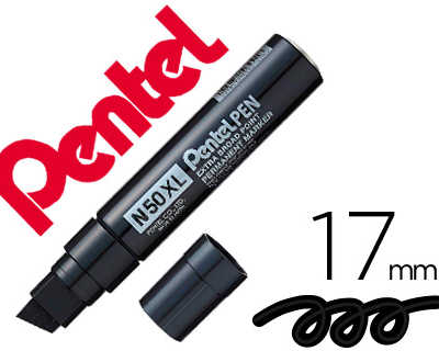 marqueur-pentel-n50xl-permanen-t-pointe-conique-extra-large-corps-aluminium-encre-asolvant-indalabile-tout-support-noir