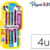 STYLO PAPER MATE ENCRE GEL EFFAÇABLE POINTE MOYENNE COLORIS FUN ASSORTIS 3+1 UNITÉS