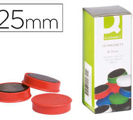 aimant-q-connect-recouvert-plastique-rigide-25mm-toutes-surfaces-m-talliques-coloris-rouge-blister