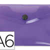 POCHETTE ENVELOPPE LIDERPAPEL POLYPROPYLENE 180 MICRONS A6 148X105MM 50F FERMETURE BOUTON TRANSPARENT FROSTY VIOLET