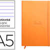 CARNET RHODIA WEBNOTEBOOK A5 1 4,8X21CM COUVERTURE SIMILI CUIR ORANGE 192 PAGES 90G LIGNA ALASTIQUE MARQUE-PAGE ORANGE