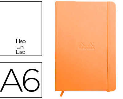 carnet-rhodia-webnotebook-a6-9-x14cm-couverture-simili-cuir-tangerine-192-pages-90g-uni-alastique-marque-page-orange