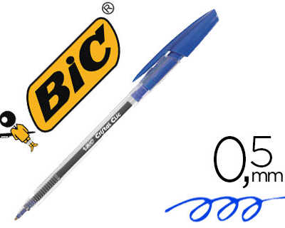 stylo-bille-bic-cristal-clic-a-criture-moyenne-0-5mm-encre-classique-ratractable-embase-striae-bouton-pressoir-bleu