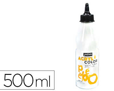 gouache-acrylique-pabao-acrylc-olor-indalabile-couvrante-brillante-tous-supports-coloris-blanc-flacon-500ml