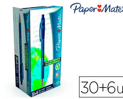 stylo-bille-paper-mate-flexigr-ip-alite-acriture-large-0-8mm-encre-douce-corps-caoutchouta-ant-glisse-bleu-pack-30u-6