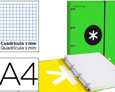 classeur-liderpapel-antartik-4-anneaux-ronds-40mm-a4-carton-remborda-feuillets-mobiles-quadrillage-5mm-coloris-vert