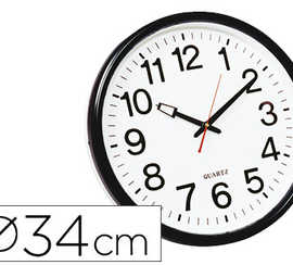 horloge-q-connect-murale-plast-ique-design-actuel-numaros-noirs-fond-blanc-1-pile-aa-non-fournie-diametre-35cm-noir