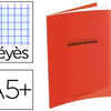 CAHIER PIQUA CONQUARANT CLASSI QUE COUVERTURE POLYPROPYLENE RIGIDE TRANSPARENTE A5+ 17X22CM 32 PAGES 90G SAYES ROUGE