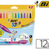 FEUTRE BIC KIDS COULEUR BABY C OLORIAGE CORPS LARGE ENCRE LAVABLE POINTE BOULE BLOQUAE COULEURS ASSORTIES POCHETTE 12U