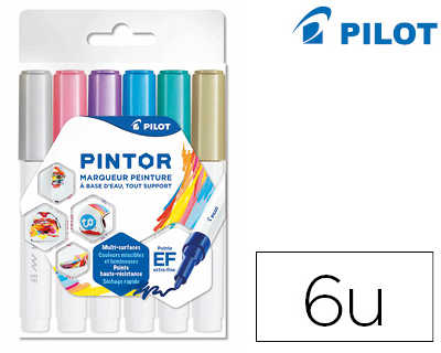 marqueur-pilot-pintor-set-metal-mix-pointe-extra-fine-coloris-argent-rose-violet-bleu-vert-or-pochette-6-unit-s