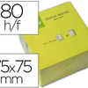 BLOC-NOTES Q-CONNECT QUICK NOT ES COULEURS NAON 75X75MM 80F REPOSITIONNABLES COLORIS JAUNE VIF