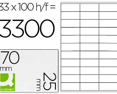 atiquette-adhasive-q-connect-7-0x25mm-coins-droits-imprimante-jet-d-encre-laser-copieur-bo-te-100-feuilles-3300-unitas