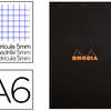 BLOC BUREAU RHODIA A6 PAPIER V ALIN SURFIN COUVERTURE ENDUITE ENVELOPPANTE 105X148MM 80F DATACHABLES 80G 5X5MM NOIR