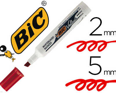 marqueur-bic-velleda-1791-effa-cable-pointe-biseautae-traca-2-5mm-corps-plastique-encre-catone-rouge