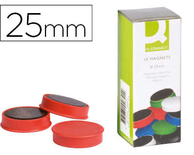 aimant-q-connect-recouvert-plastique-rigide-25mm-toutes-surfaces-m-talliques-coloris-rouge-blister