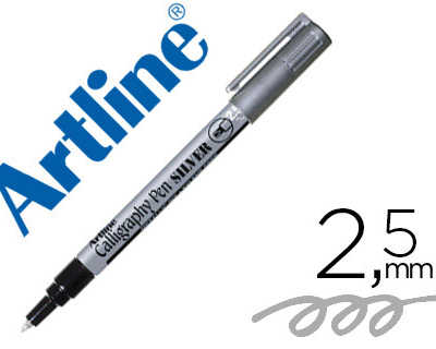 marqueur-artline-permanent-poi-nte-large-biseautae-2-5mm-tous-supports-corps-matal-encre-pigmentae-rasiste-eau-argent