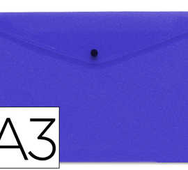 pochette-enveloppe-liderpapel-polypropylene-180-microns-a3-420x297mm-50f-fermeture-bouton-rasistant-transparent-bleu