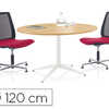 TABLE DE RAUNION EOL INDIVIDUE LLE RONDE DIAMETRE 120 CM APAISSEUR 25MM COLORIS CHÊNE CLAIR