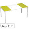 BUREAU PAPERFLOW EASYDESK 140X 80CM PIEDS ACIER LAQUA BLANC PLATEAU BLANC/VERT