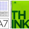 CAHIER SPIRALE LIDERPAPEL SÉRIE THINK A7 7,4X10,5CM 200 PAGES 80G 5X5MM 4 TROUS COIL-LOCK BANDES 4 COULEURS COLORIS VERT