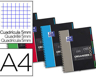 cahier-spirale-oxford-organise-r-book-optik-paper-couverture-pp-a4-160-pages-5x5mm-datachables-4-trous
