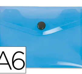 pochette-enveloppe-liderpapel-polypropylene-180-microns-a6-148x105mm-50f-fermeture-bouton-transparent-frosty-bleu