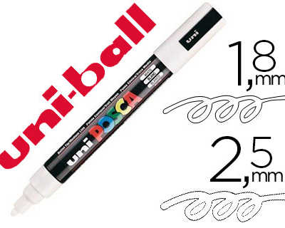 marqueur-posca-pc5m-gouache-en-cre-inodore-toutes-surfaces-pointe-moyenne-conique-couleur-opaque-couvrante-blanc