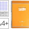 CAHIER CONQUARANT SEPT RELIURE INTAGRALE COUVERTURE OFFSET A4+ 24X32CM 180 PAGES 70G 5X5MM