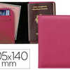 ÉTUI PASSEPORT POLYURÉTHANE FORMAT INTERNATIONAL 1 EMPLACEMENT DOCUMENT 2 POCHETTES 140X105MM COLORIS ROSE