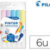 MARQUEUR PILOT PINTOR SET PASTEL MIX PONTE EXTRA FINE COLORIS BLEU JAUNE VIOLET VERT ROSE BLANC POCHETTE 6 UNITÉS