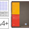 CAHIER NOTEBOOK OXFORD OPTIK P APER COUVERTURE RIGIDE A4+ 21X32CM 160 PAGES 5X5MM FEUILLES DATACHABLES PERFORAES NOIR