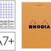 BLOC BUREAU RHODIA A7+ PAPIER VALIN SURFIN COUVERTURE ENDUITE ENVELOPPANTE 85X120MM 80F DATACHABLES 80G 5X5MM ORANGE