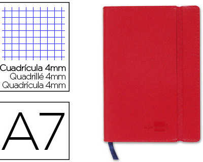 carnet-liderpapel-couverture-simili-cuir-encoll-e-a7-7-4x10-5cm-70g-240-pages-4x4mm-fermeture-lastique-coloris-rouge